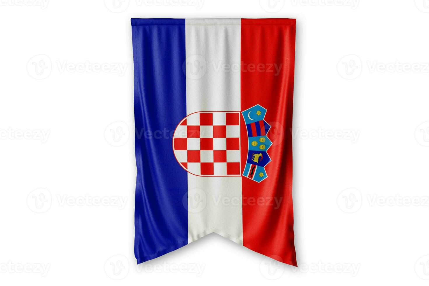 Kroatië vlag en wit achtergrond. - afbeelding. foto
