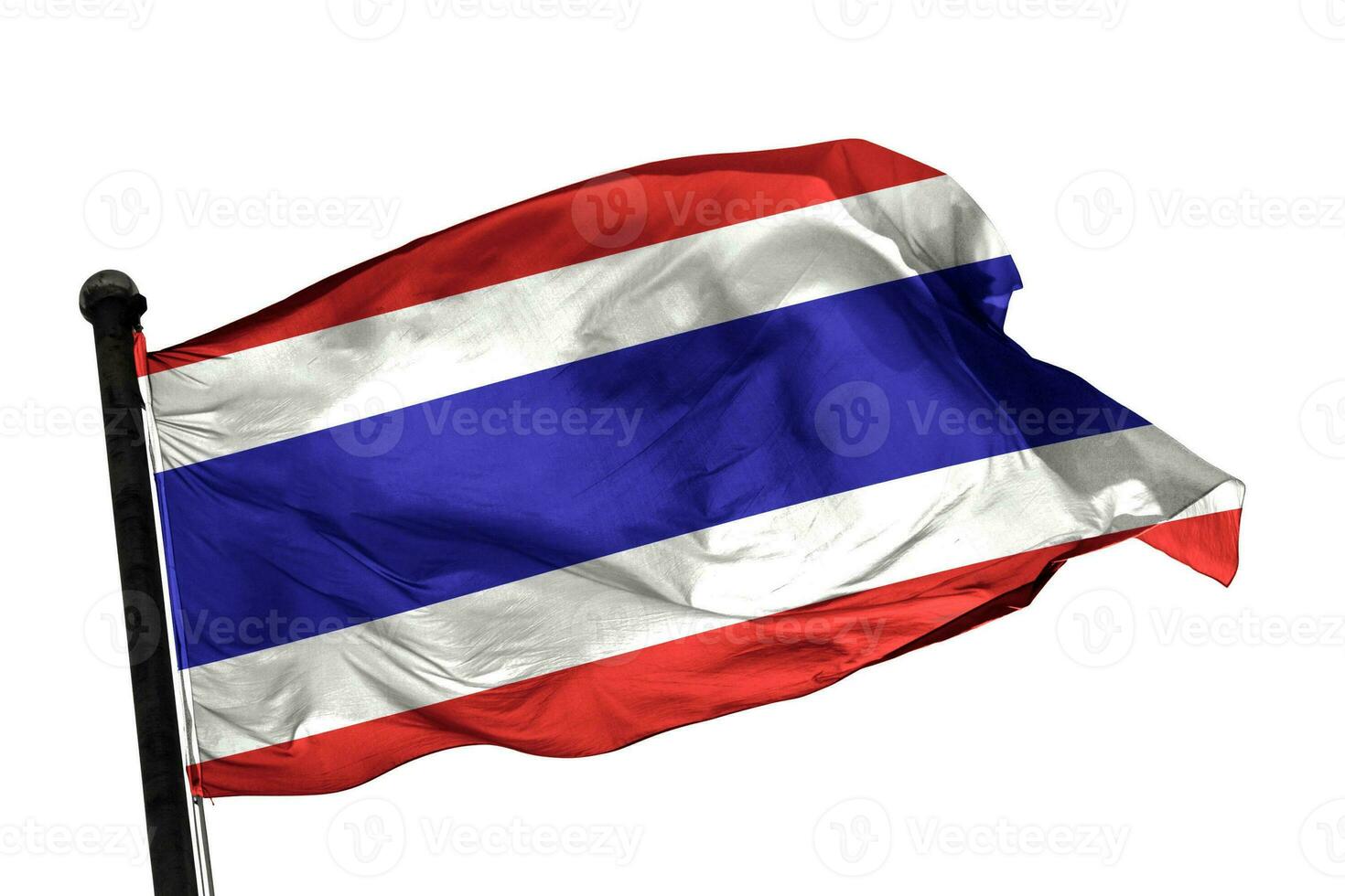 Thailand vlag Aan een wit achtergrond. - afbeelding. foto