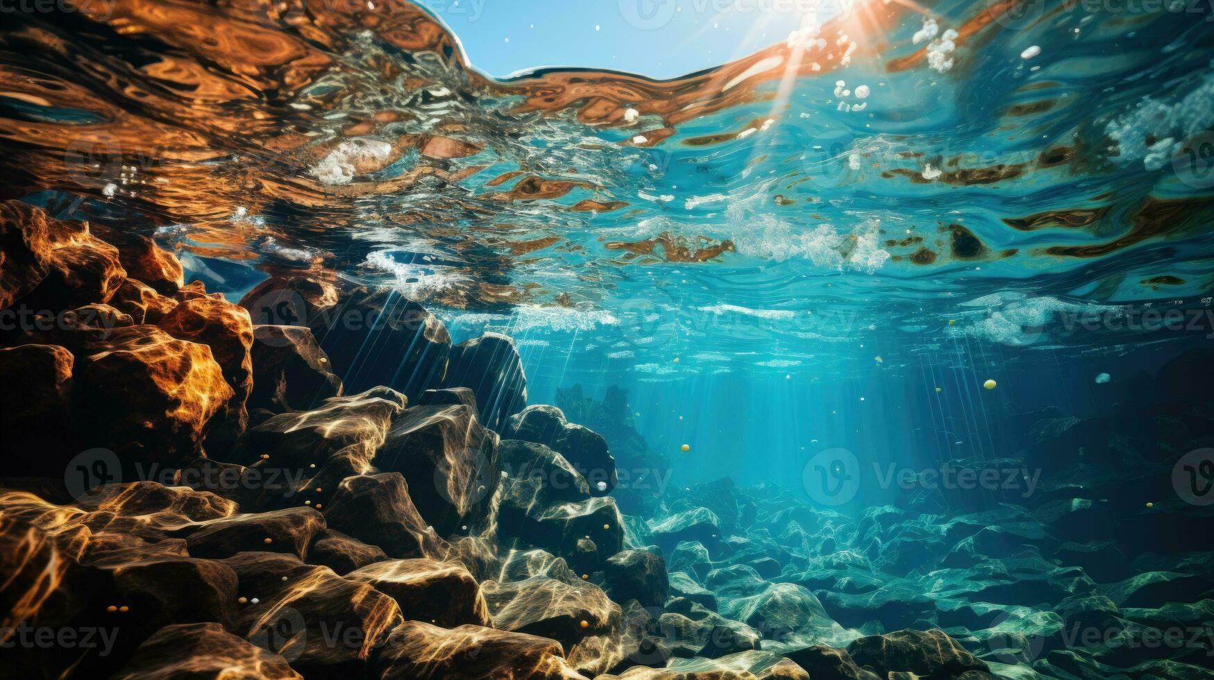 oceaan onderwater- tafereel naar beschermen omgeving ai gegenereerd foto