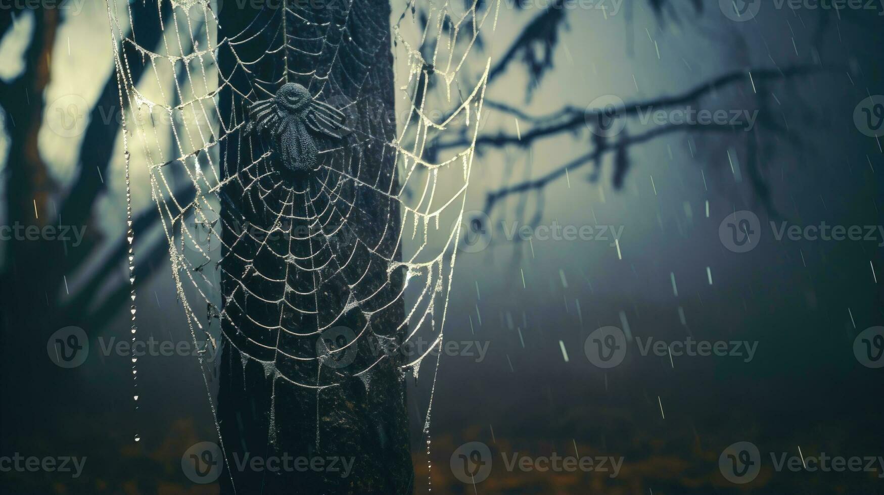 achtervolgd huis met maan en mist een griezelig en verschrikking thema ai gegenereerd foto