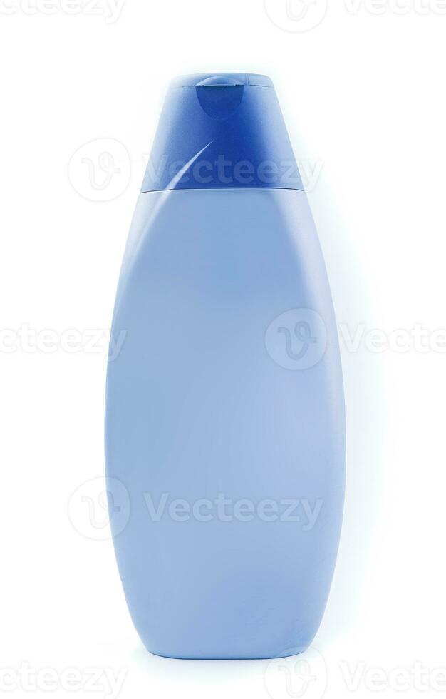 blauw shampoo fles geïsoleerd Aan wit foto