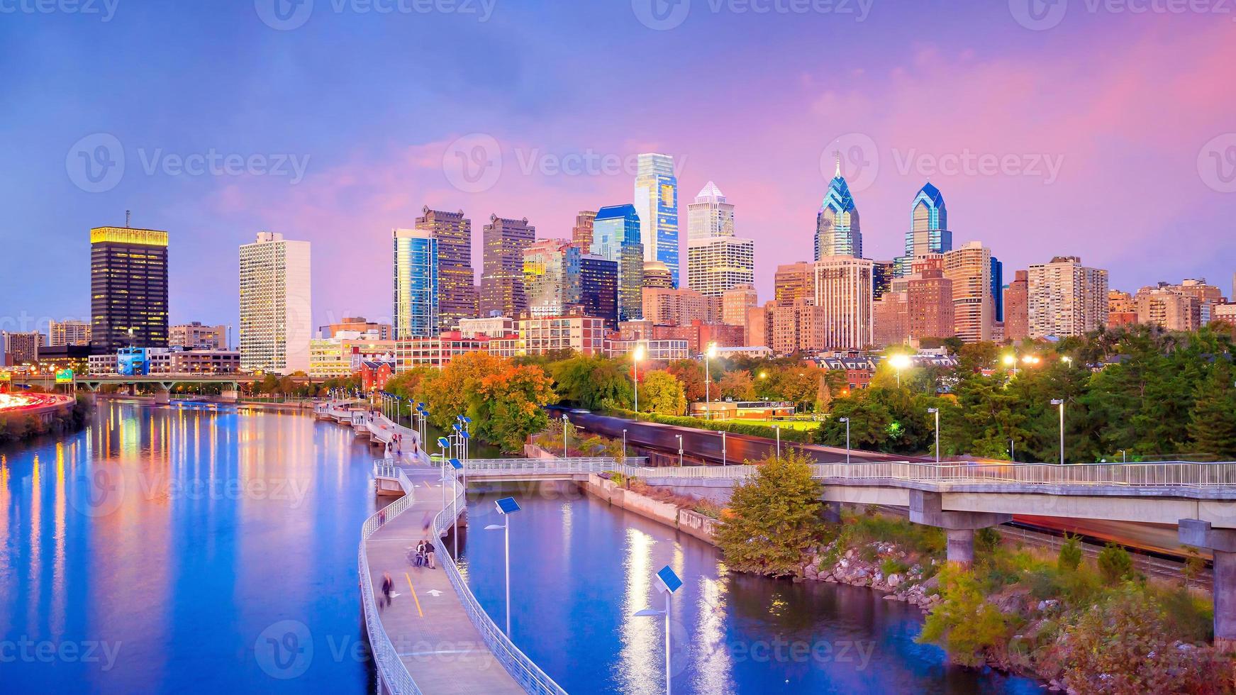 skyline van de binnenstad van Philadelphia foto