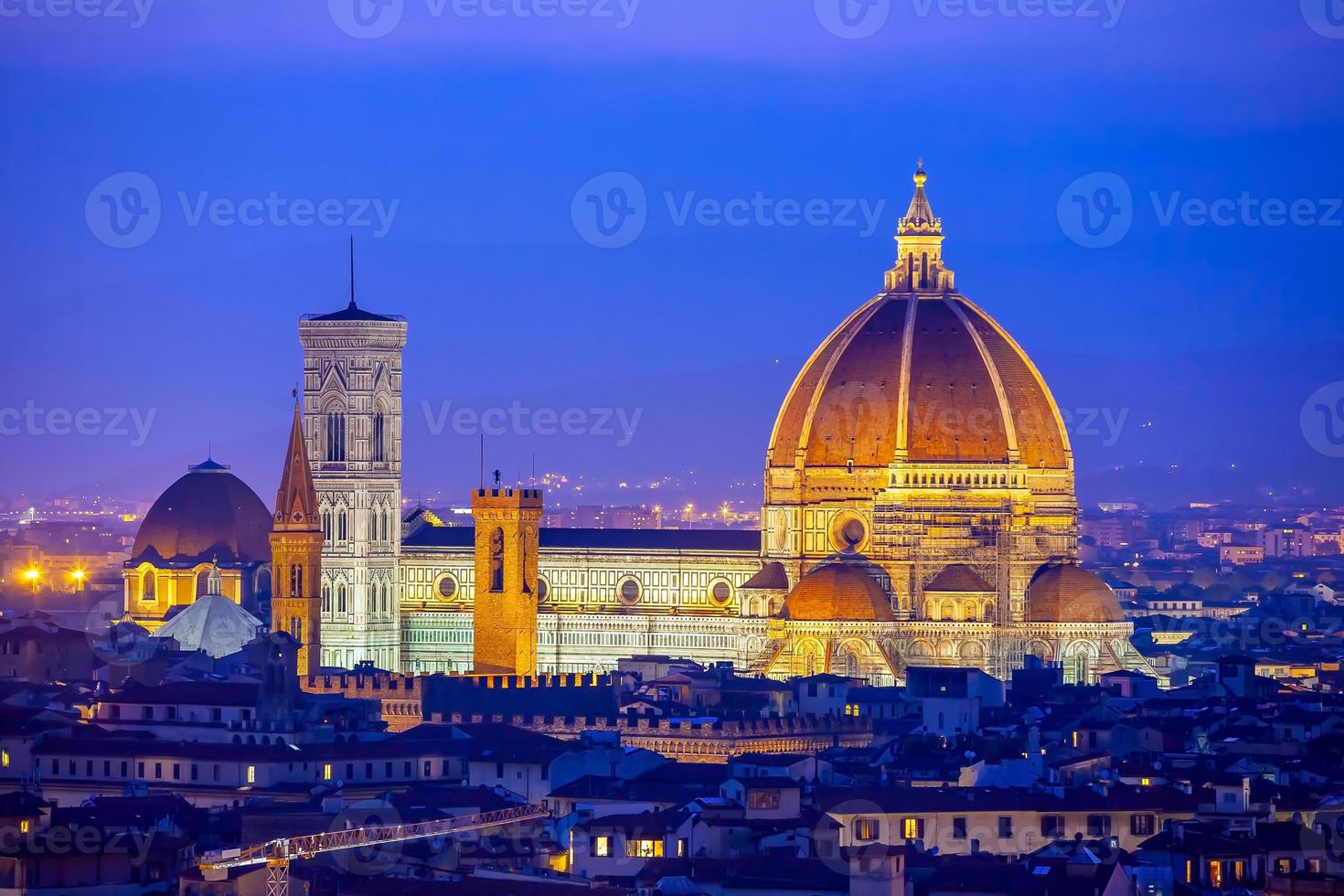 duomo en florence city downtown skyline stadsgezicht van italië foto