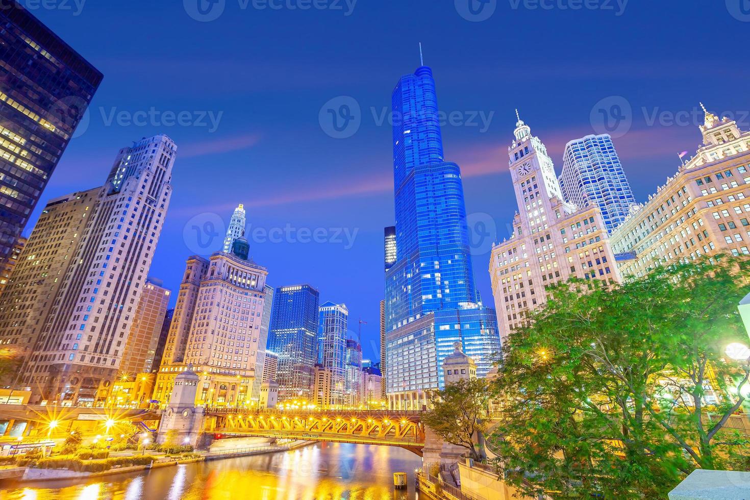 downtown chicago skyline stadsgezicht in de vs foto