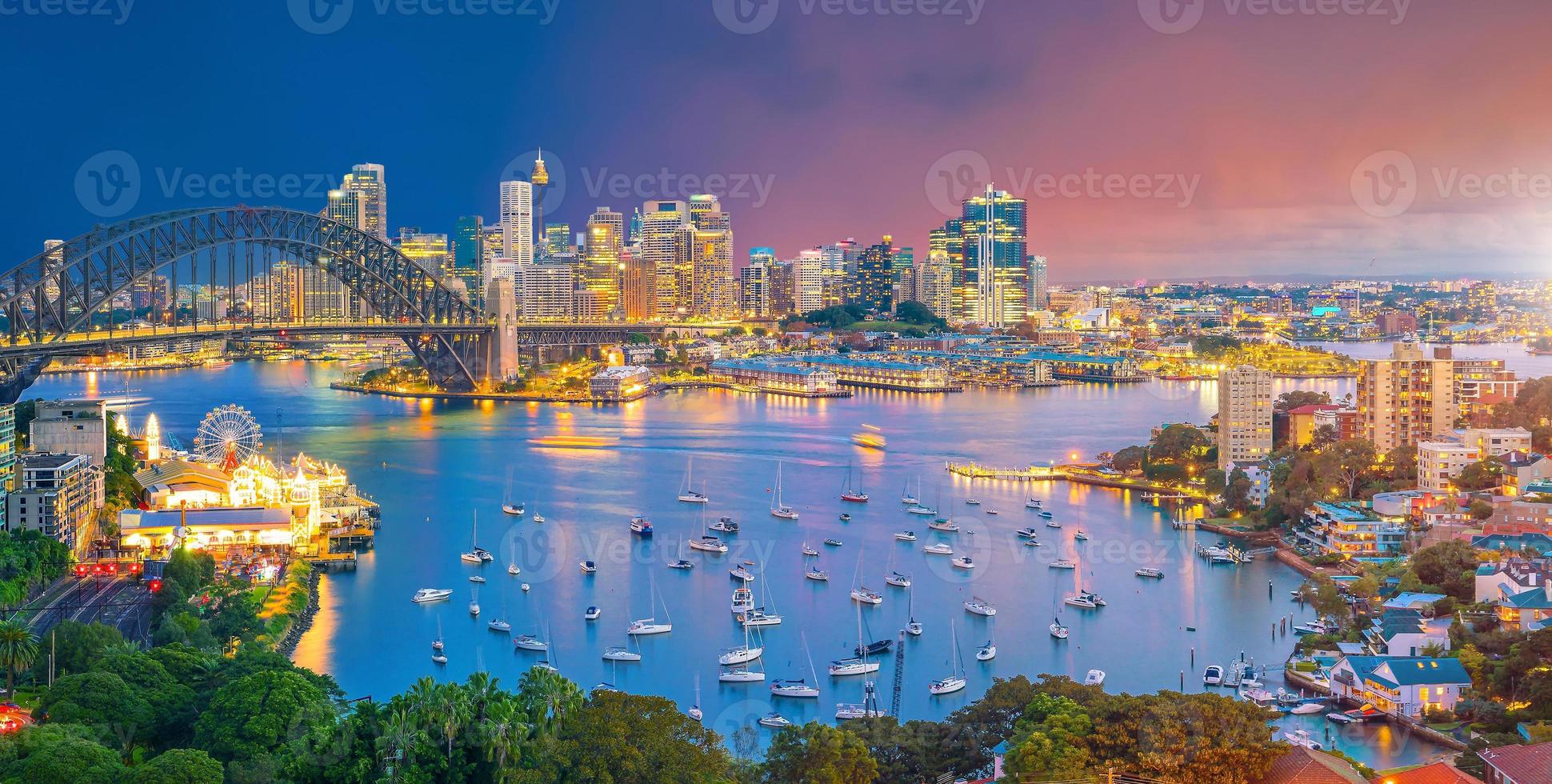 skyline van het centrum van sydney foto