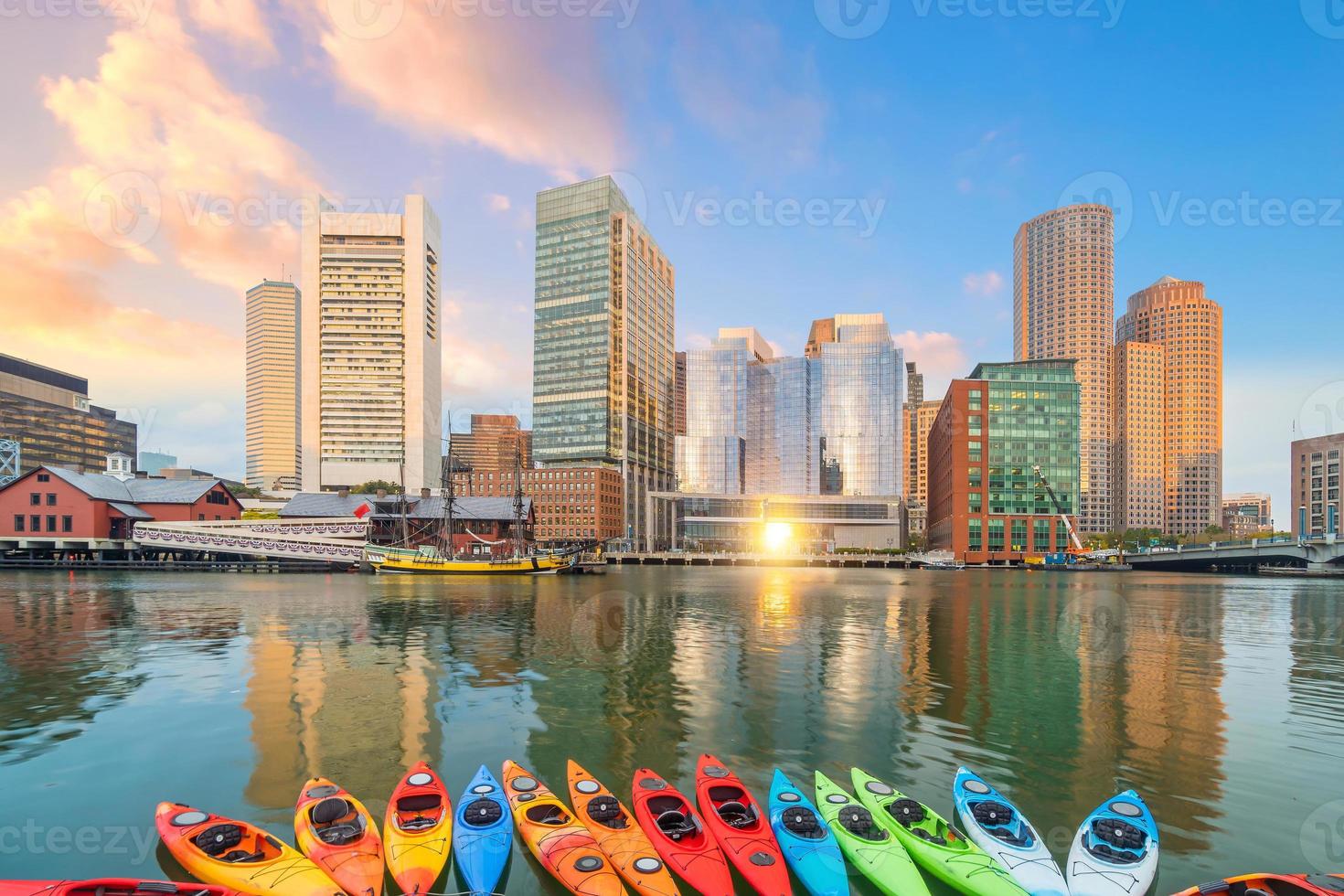 Boston skyline van het centrum van de stad usa foto