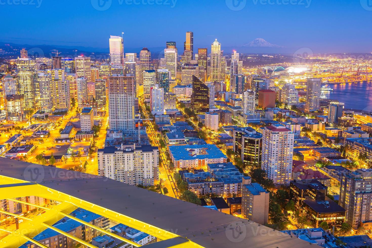 Seattle City Downtown Skyline Cityscape In De Staat Washington, Verenigde Staten foto