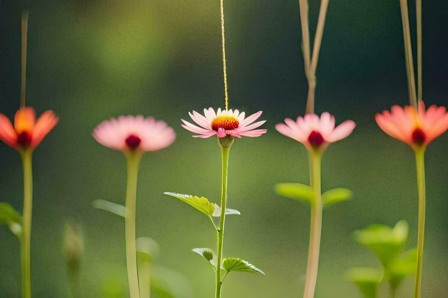 roze bloemen in de zon door Joseph karas voor dik Verenigde. ai-gegenereerd foto