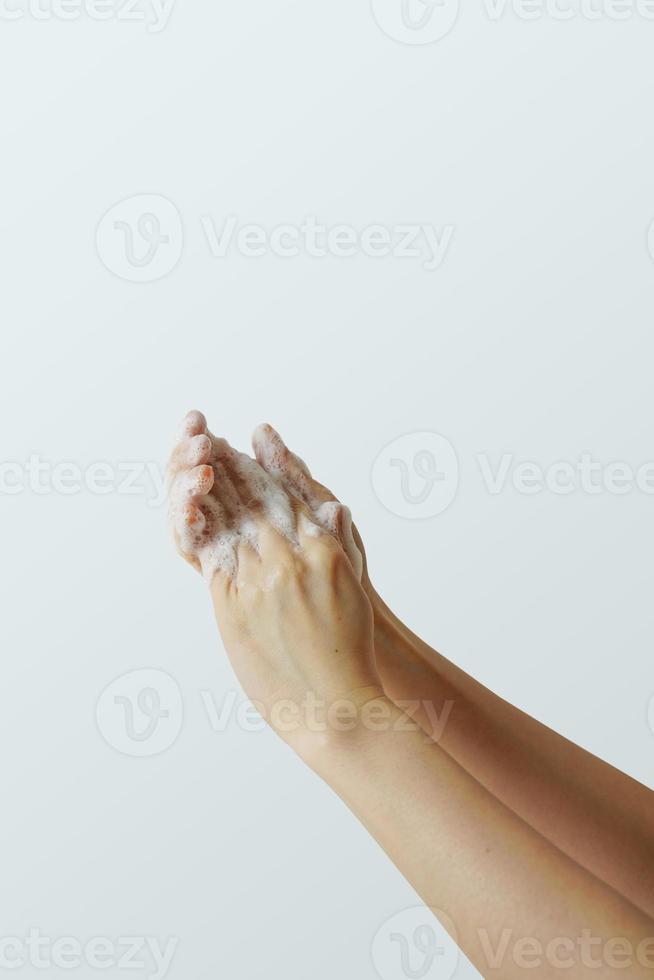 was je handen. hygiëne. hand schoon om infectie te voorkomen. foto