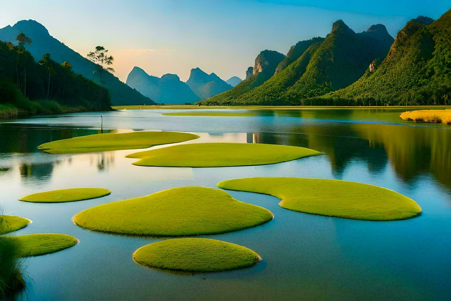 de li rivier- in China. ai-gegenereerd foto