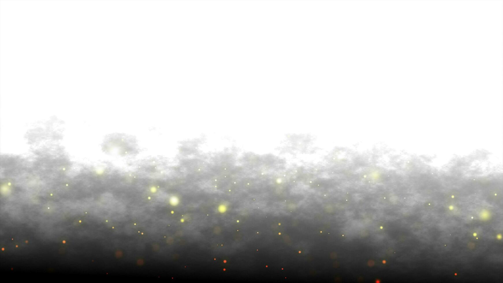 mooi gouden glinsterende stof deeltjes met donker Aan wit achtergrond in langzaam beweging. beweging grafisch animatie van dynamisch krijgen omhoog in de wind bokeh deeltjes. abstract rook digitaal sjabloon foto