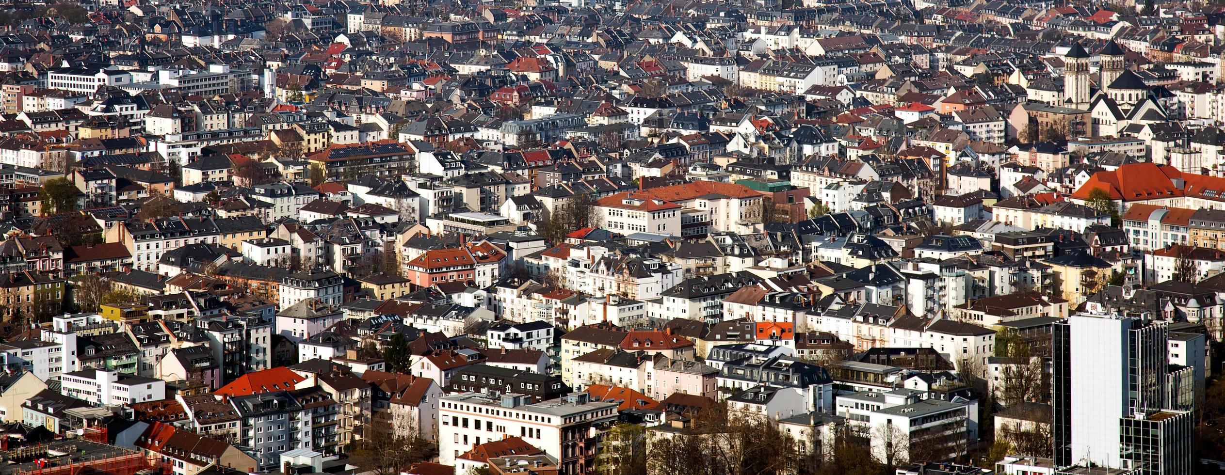 stadsgezicht uitzicht in frankfurt duitsland foto