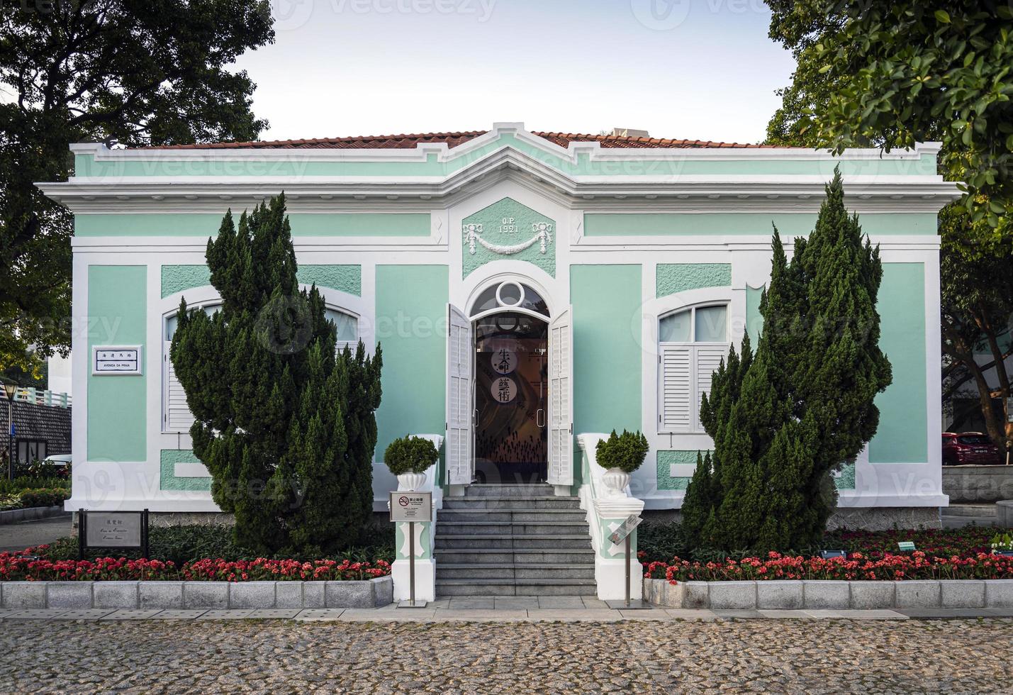 Portugees koloniaal erfgoed monumentaal gebouw in de oude binnenstad van Taipa in Macau China foto