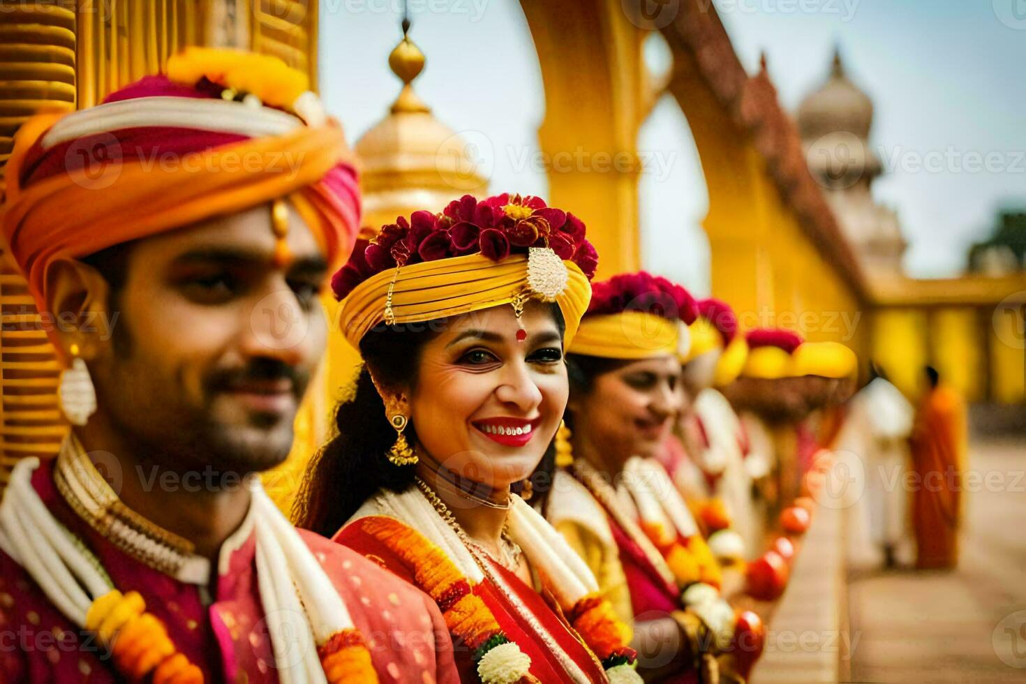 Indisch bruiloft in jaipur. ai-gegenereerd foto