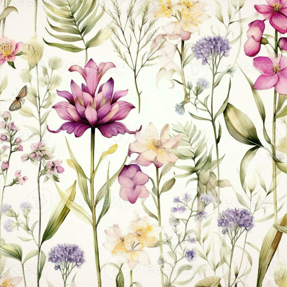 bloem patroon afdrukken bloemen kruid voorjaar bloesem kunst zomer wijnoogst foto