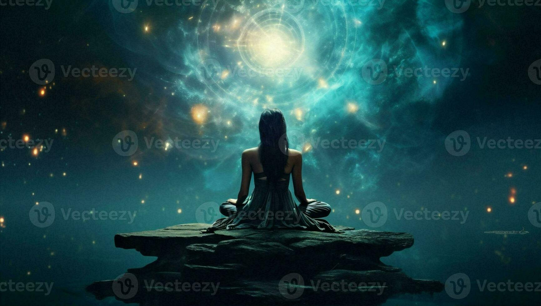 ster geestelijkheid yoga geest ruimte zen silhouet chakra mediteren energie droom universum lotus foto