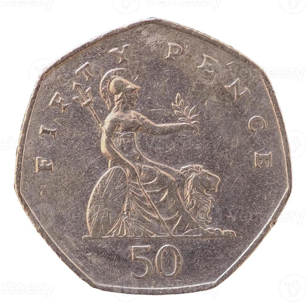 50 pence munt, verenigd koninkrijk foto