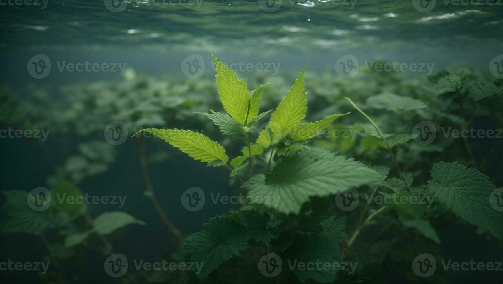 zuiden Amerikaans brandnetel zwemmen in de diep water. ai gegenereerd foto