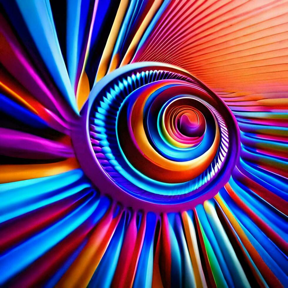een kleurrijk spiraal is getoond in deze afbeelding. ai-gegenereerd foto