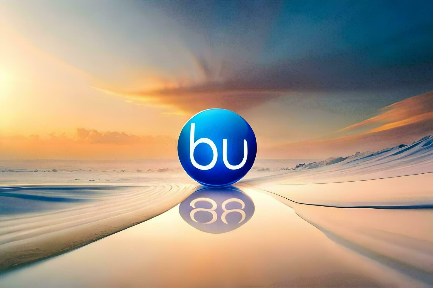 de logo van de bb logo is getoond Aan een besneeuwd veld. ai-gegenereerd foto