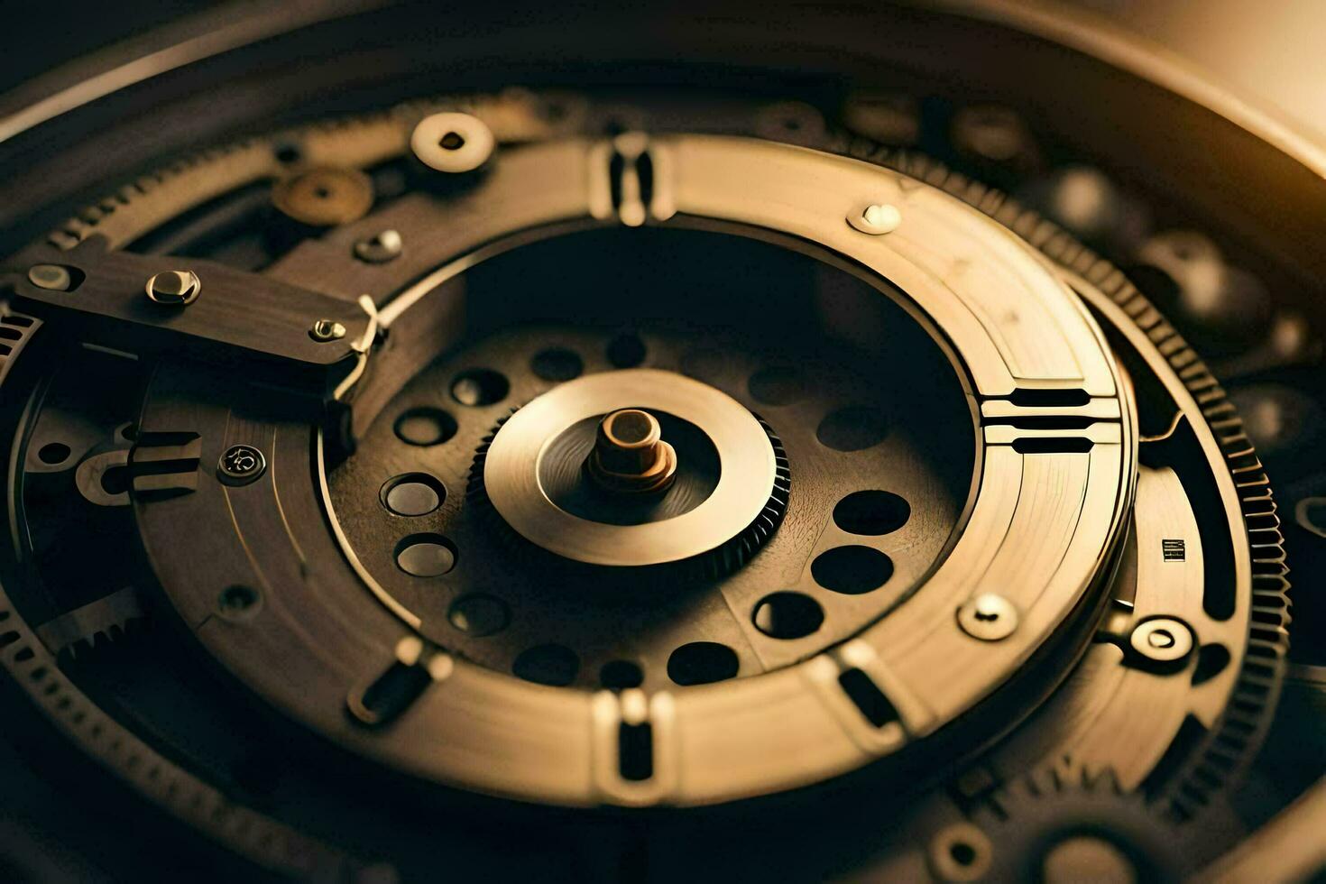 dichtbij omhoog van een mechanisch horloge. ai-gegenereerd foto