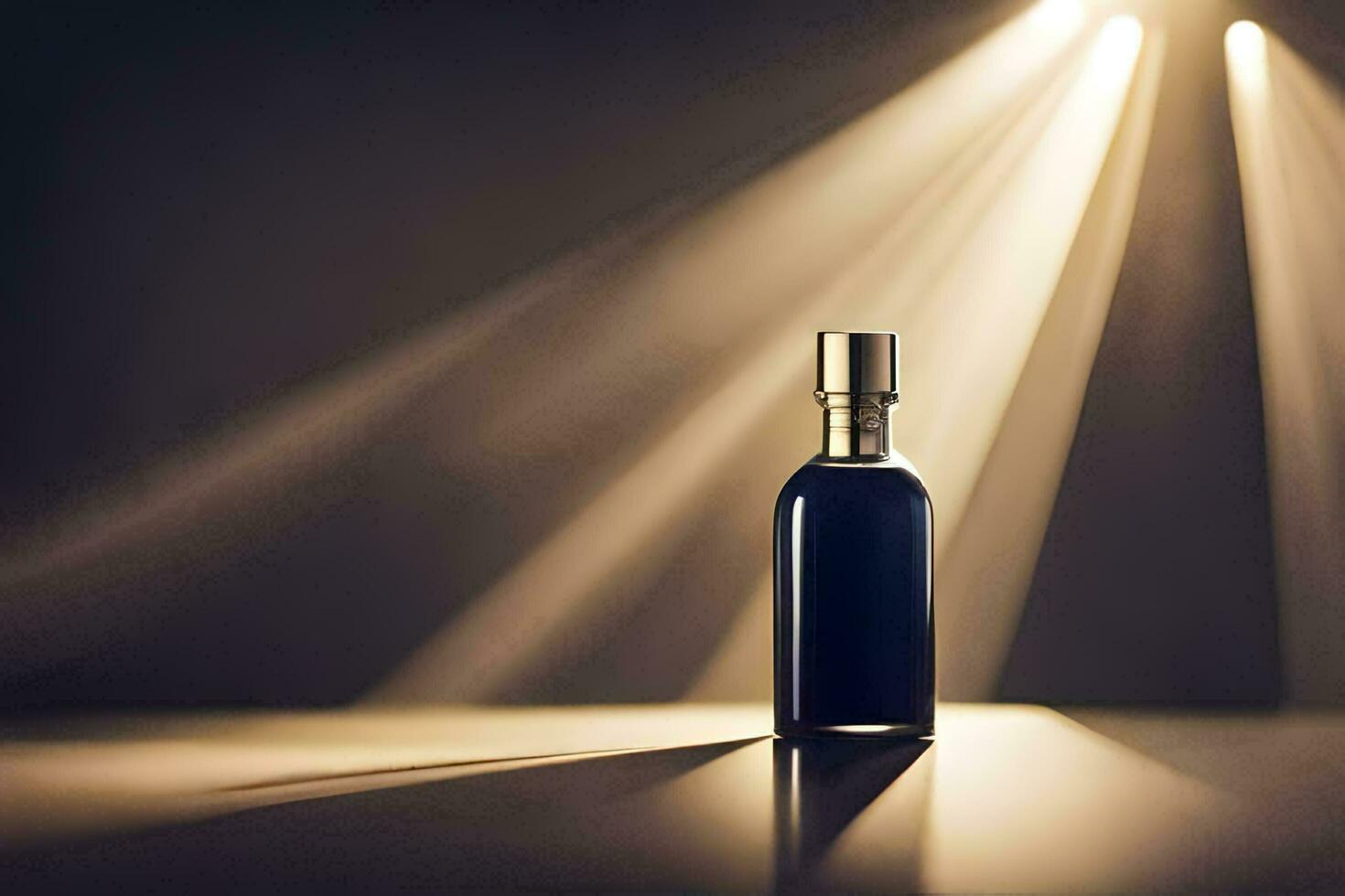 een fles van parfum is getoond in de licht. ai-gegenereerd foto