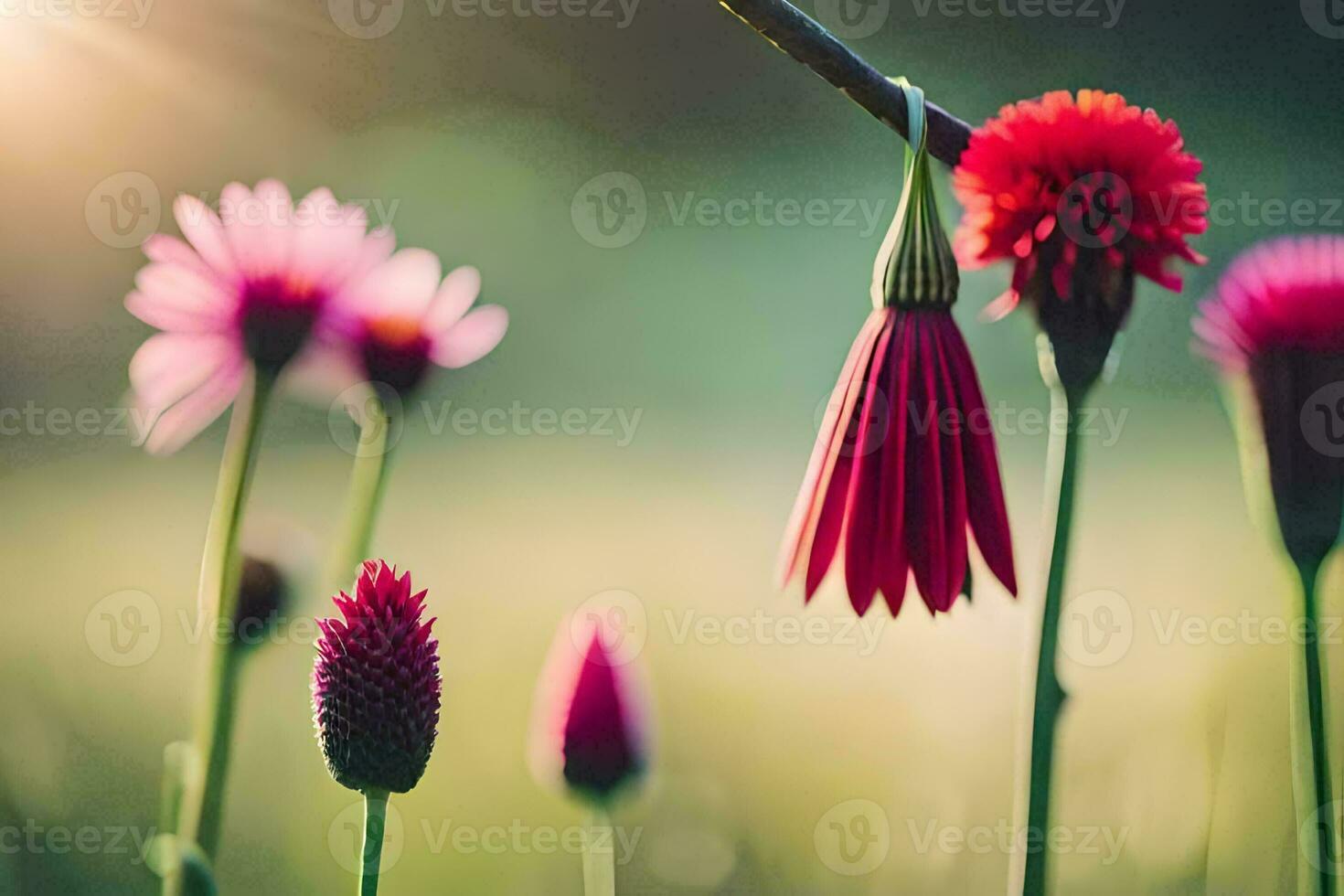 bloemen in de zon. ai-gegenereerd foto