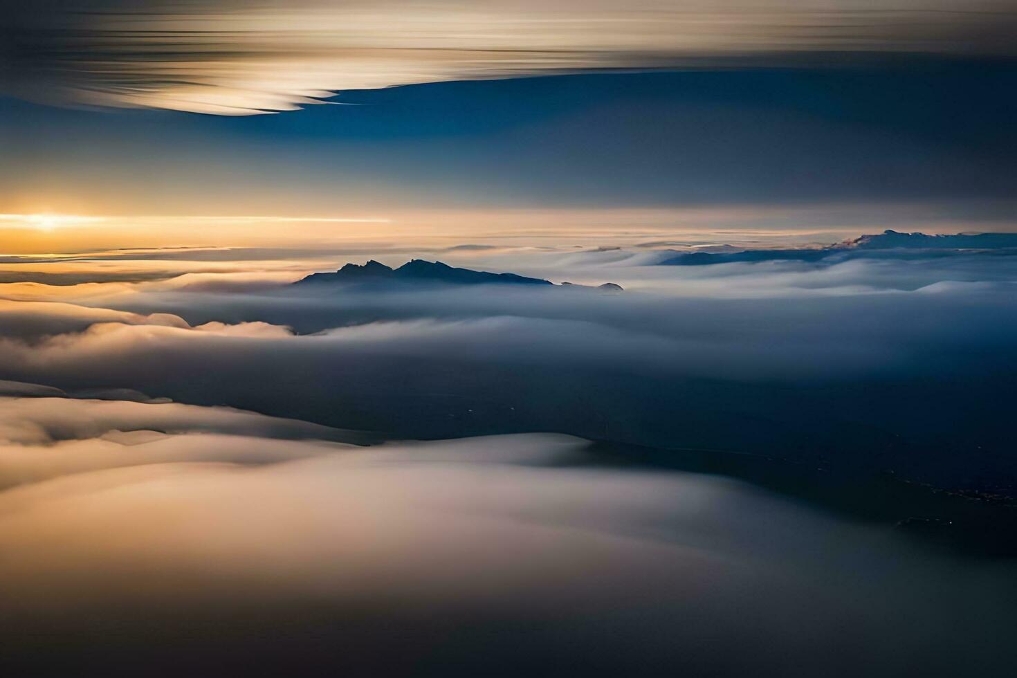 een visie van de bergen van een vliegtuig. ai-gegenereerd foto