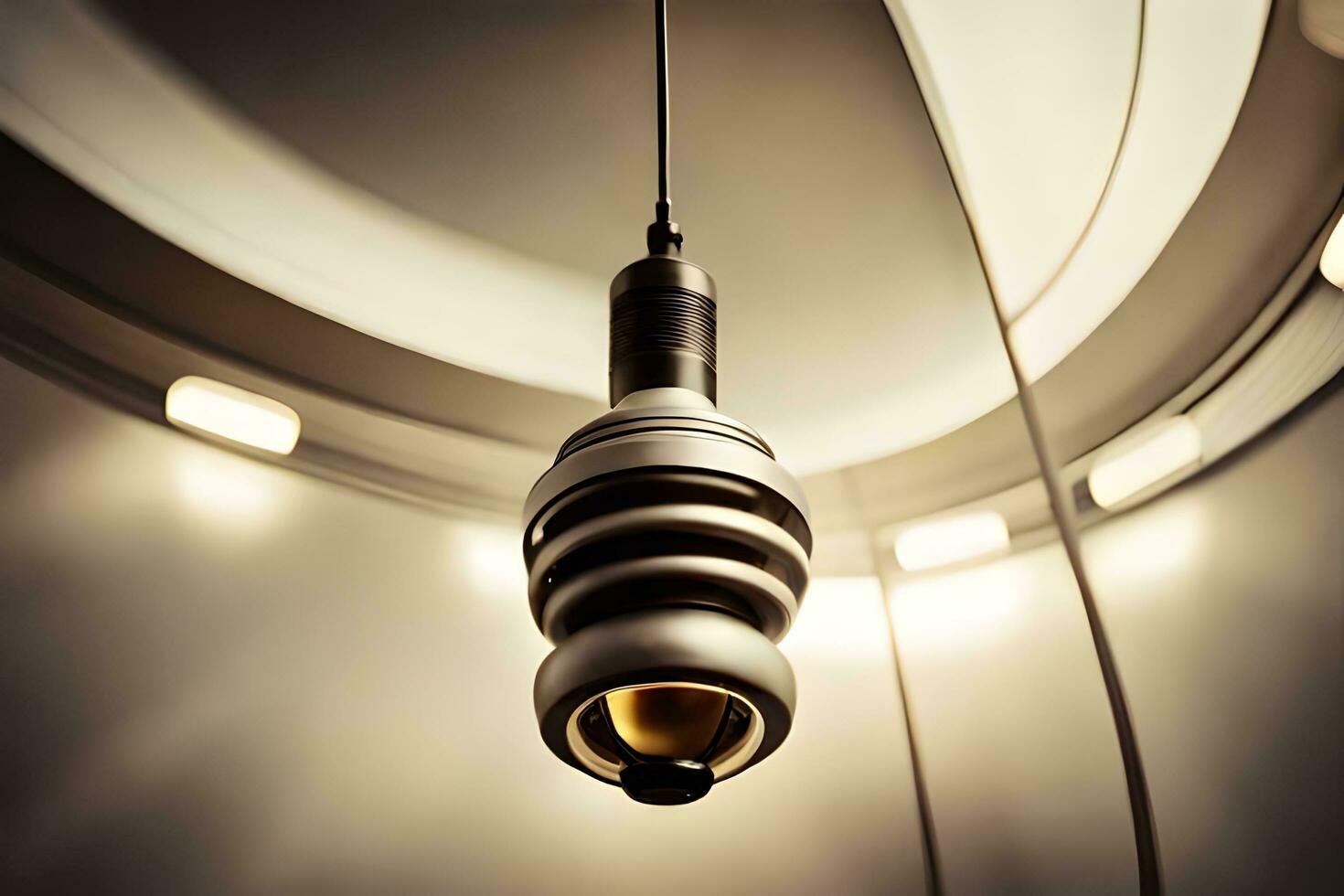 een licht lamp hangende van een plafond. ai-gegenereerd foto