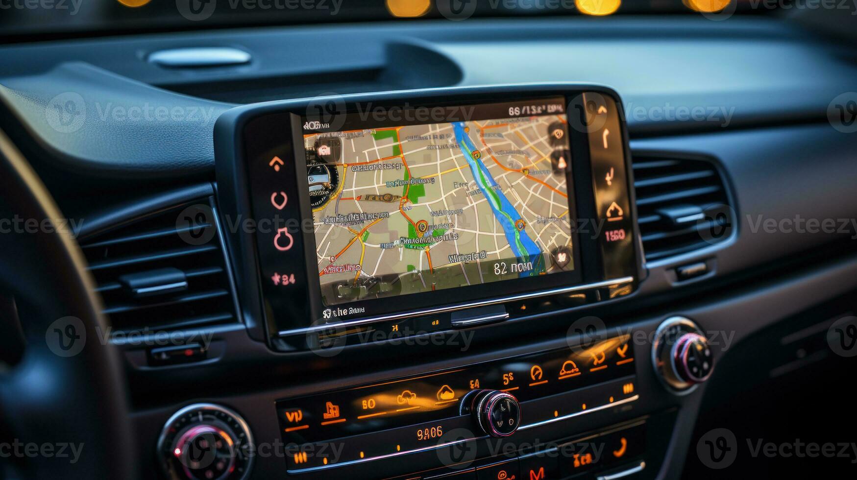 GPS navigator Aan de dashboard van een modern auto. foto