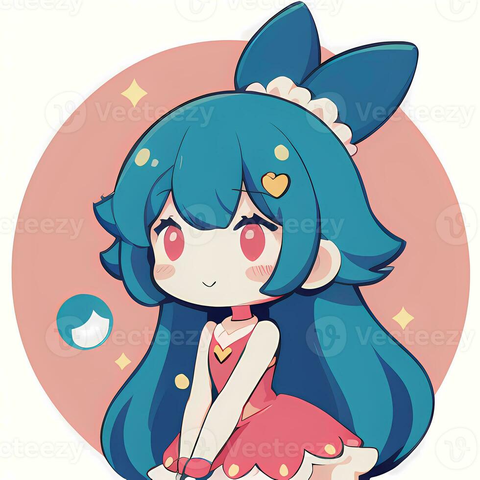 magisch meisje sticker cosplay anime stijl chibi illustratie foto