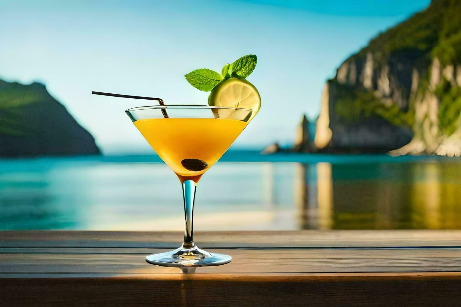 cocktail Aan de strand. ai-gegenereerd foto