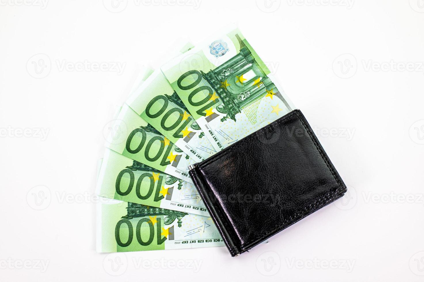 waaiervormige bankbiljetten van 100 euro foto