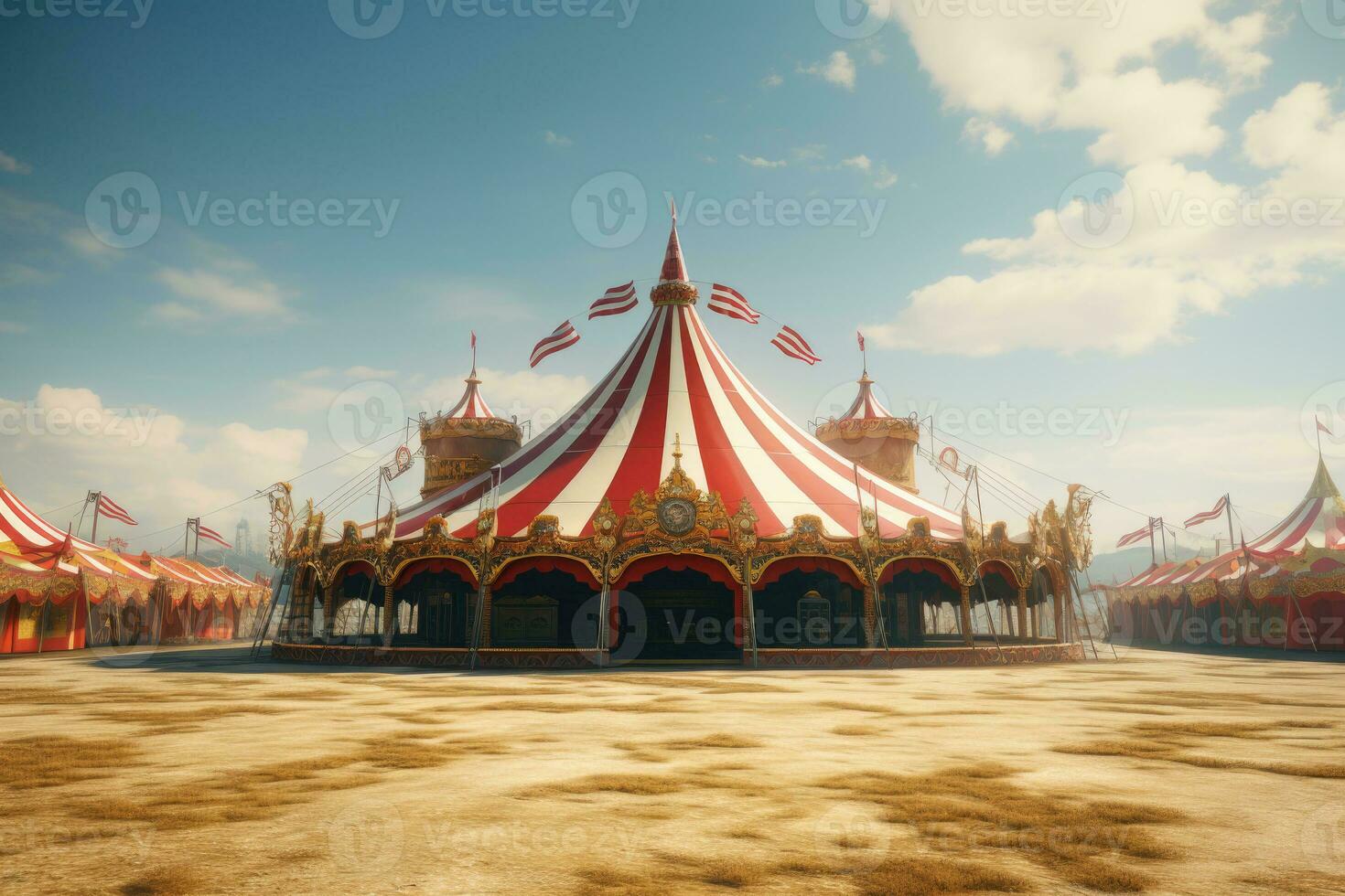 circus tent Bij zomer dag. generatief ai foto
