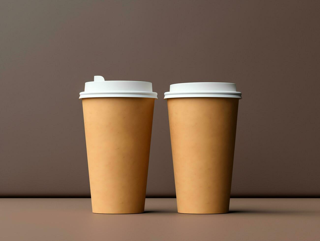 blanco leeg papier koffie kop mockup voor nemen weg, branding identiteit, ai gegenereerd foto