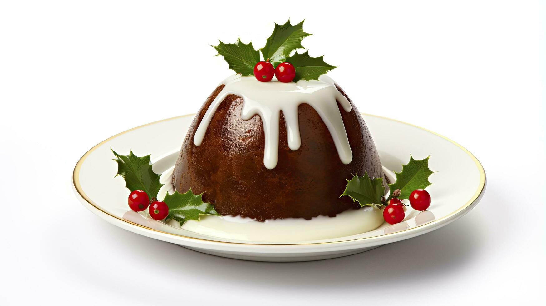 van pudding Kerstmis tradities, ai gegenereerd. foto