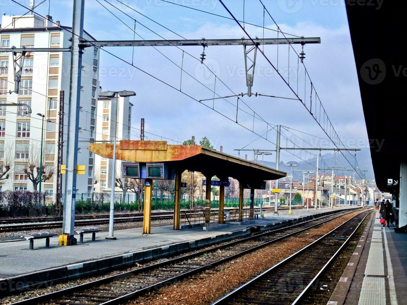 kamerachtig spoorweg station in savoie, Frankrijk foto