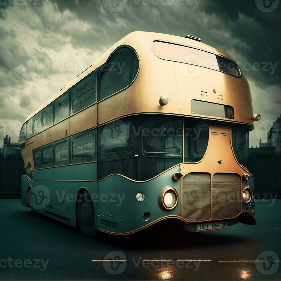 futuristische Londen bus ai gegenereerd stedelijk vervoer foto