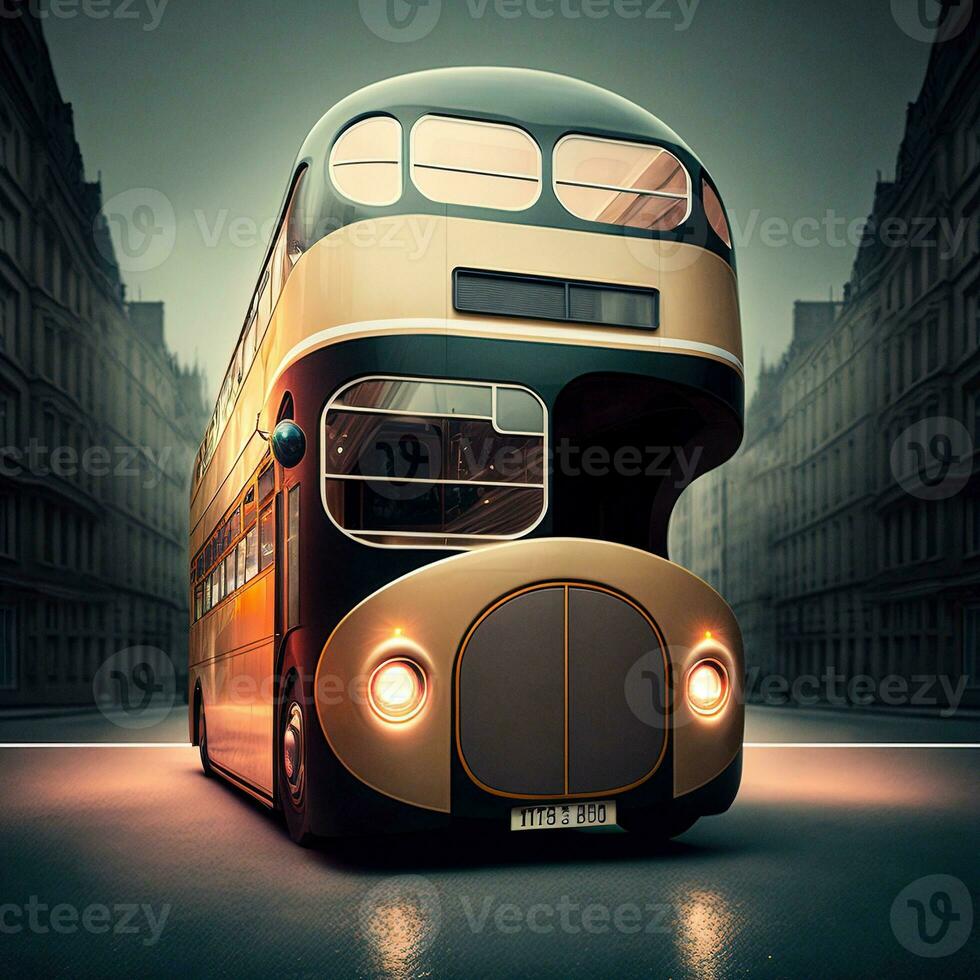 futuristische Londen bus ai gegenereerd stedelijk vervoer foto