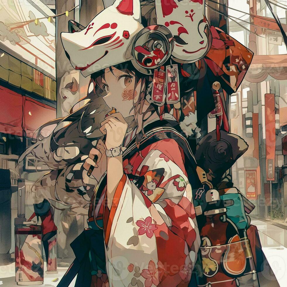 tokyo manga droom ai gegenereerd Japans meisje foto