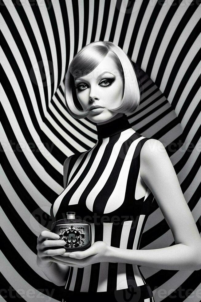 elegantie in monochroom ai gegenereerd parfum advertentie foto