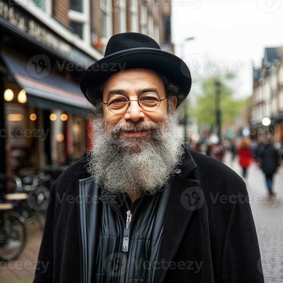 een haridi Jood in Amsterdam generatief ai foto