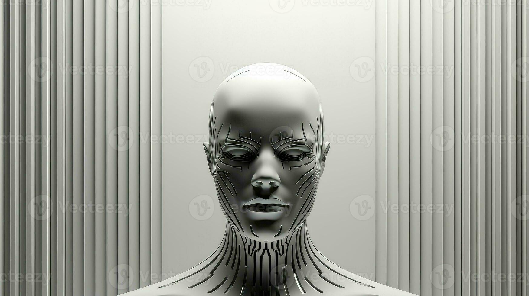 abstract digitaal menselijk hoofd ai gegenereerd foto
