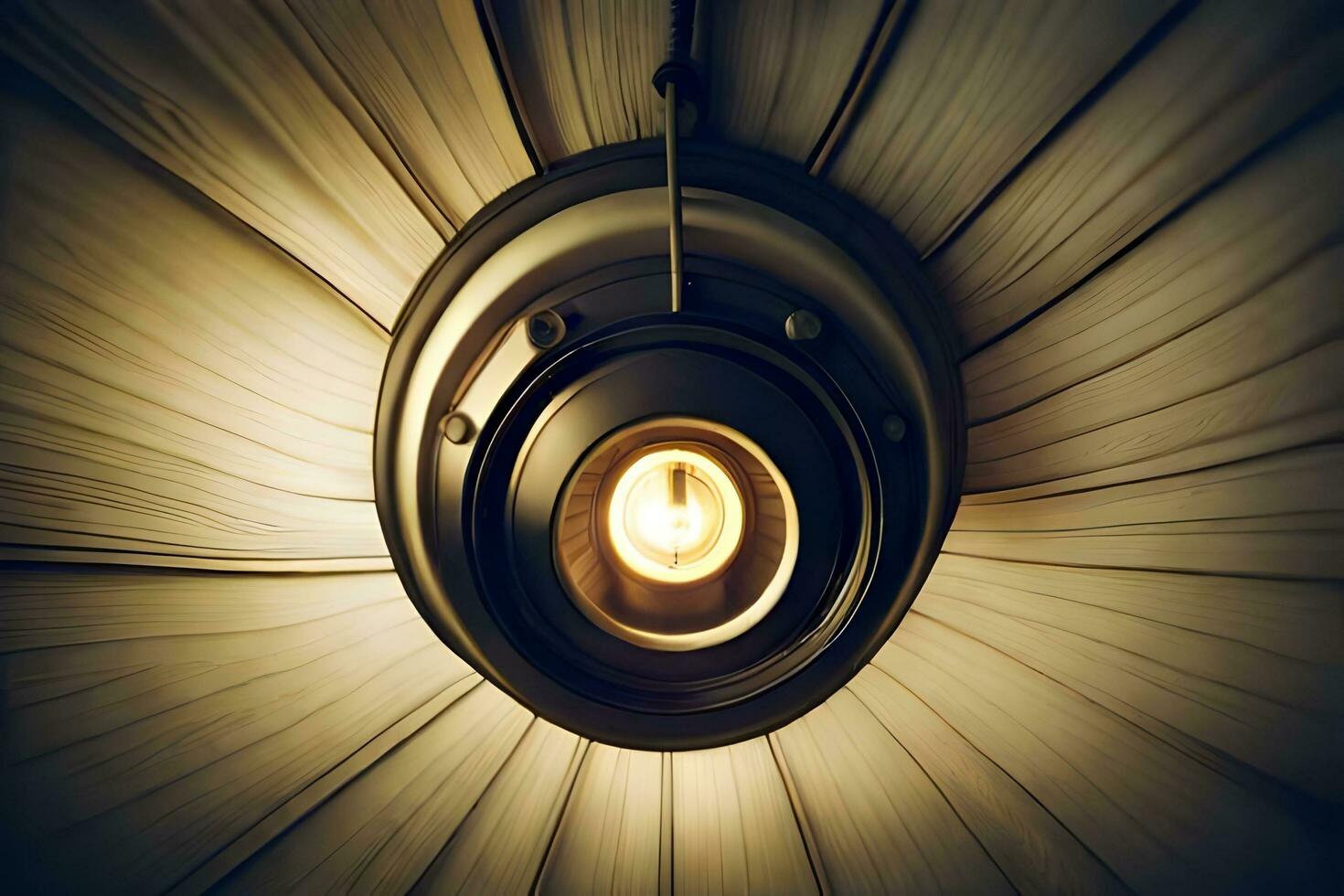 een licht lamp is hangende van een plafond. ai-gegenereerd foto