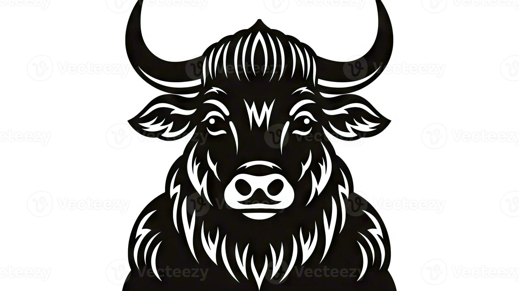 buffel hoofd. vector illustratie klaar voor vinyl snijdend en t-shirt ontwerp. foto