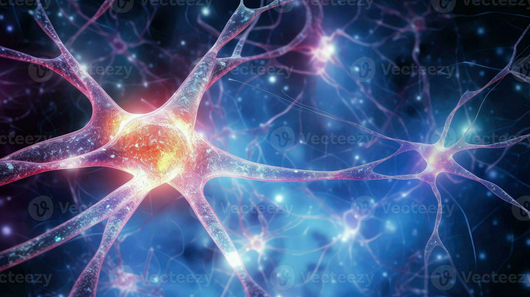 menselijk hersenen neuron technologie ai gegenereerd foto