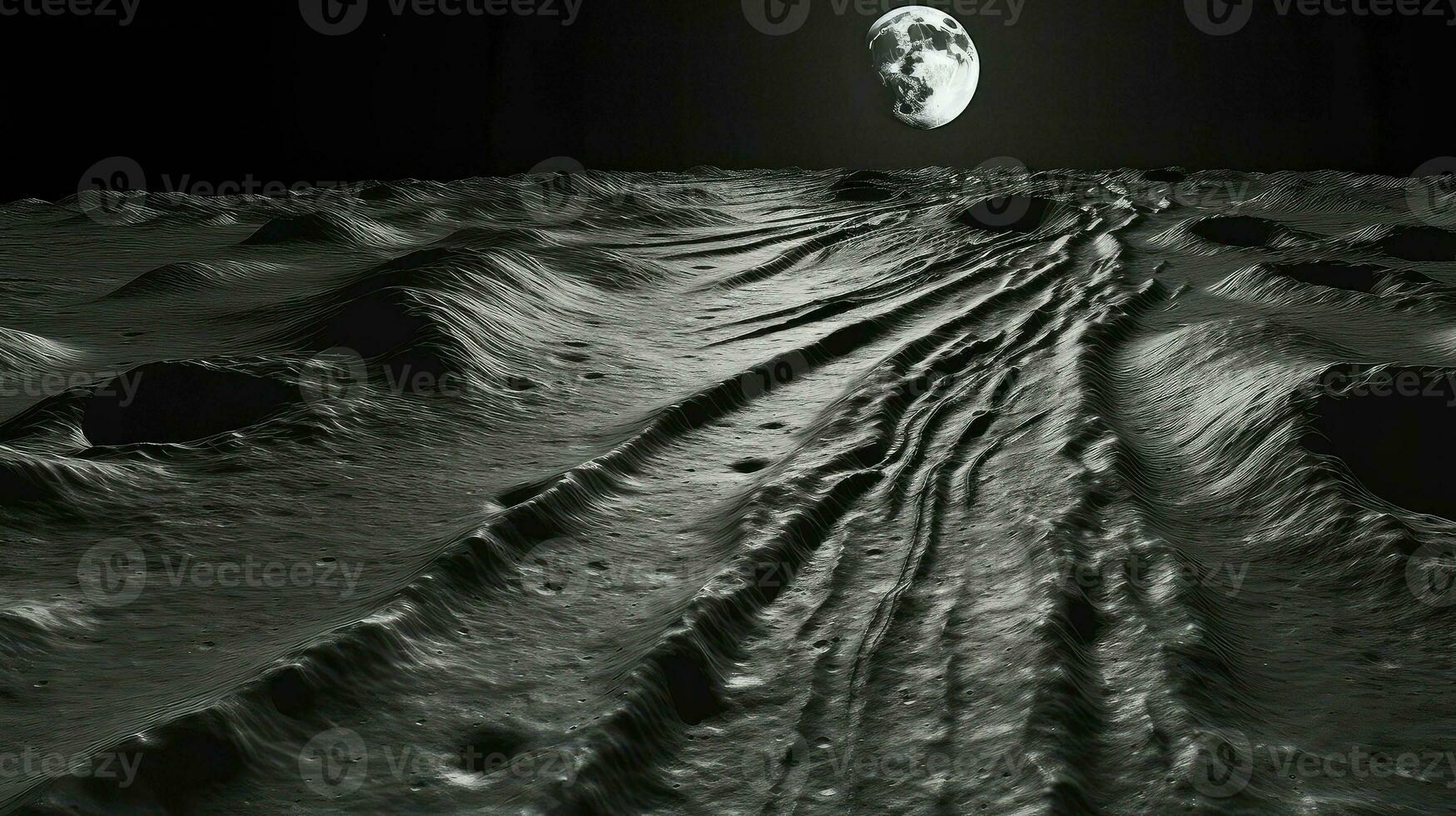 ruimte maan rillen donker ai gegenereerd foto