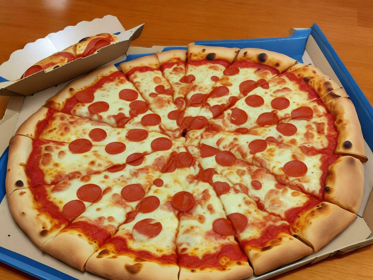 pizza mooi dichtbij omhoog beeld ai gegenereerd foto
