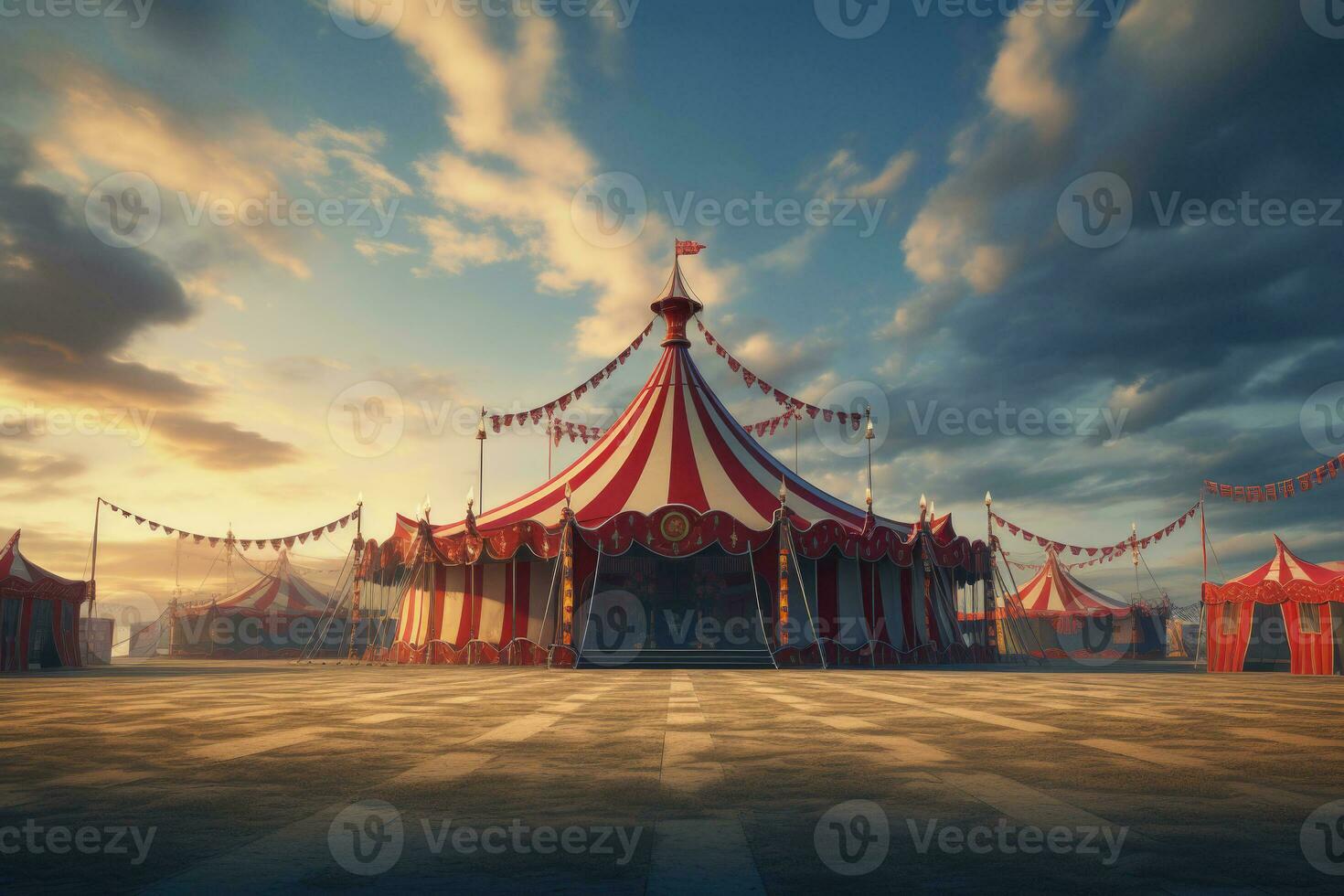 circus tent Bij zomer dag. generatief ai foto