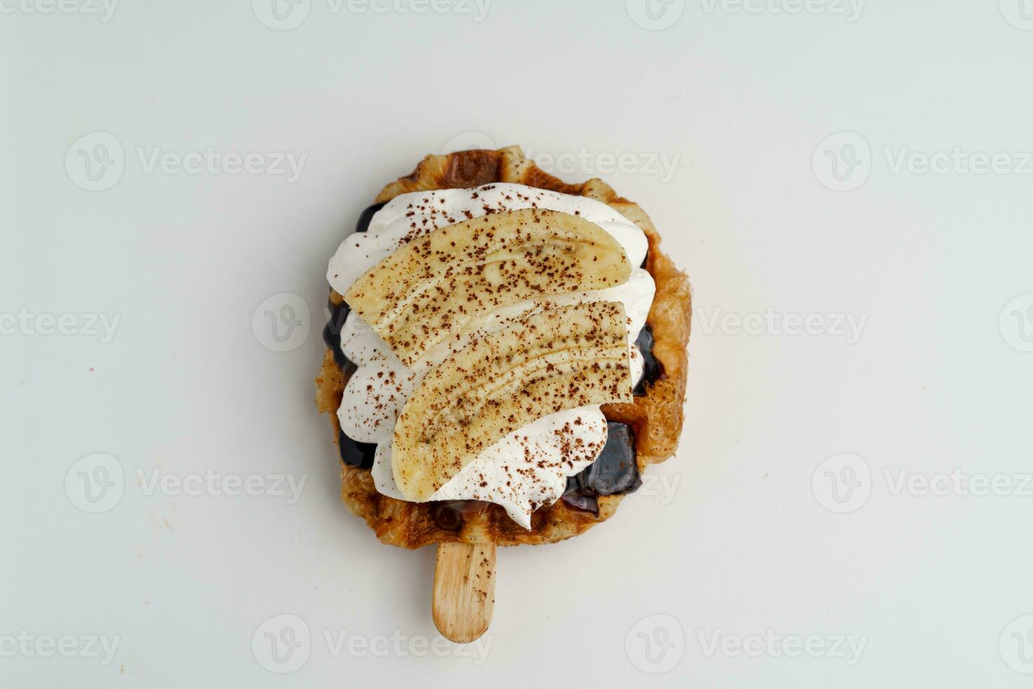 croissant wafel, croffel, voor menu cafe, straat voedsel foto